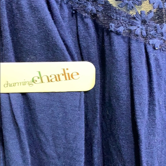 Women’s blouse navy blue button up - Picture 4 of 5